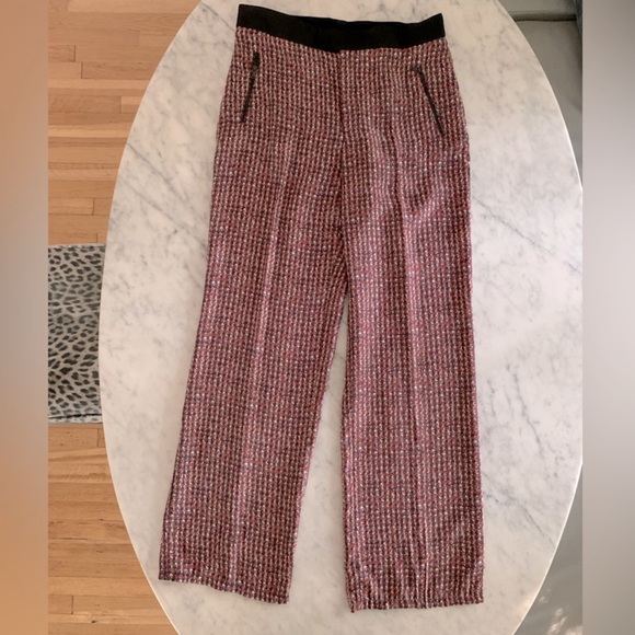 Zara Pants - Zara 100% silk printed tweed trousers